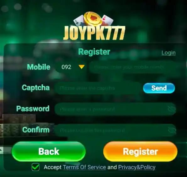 JOYPK777 Game Register 
